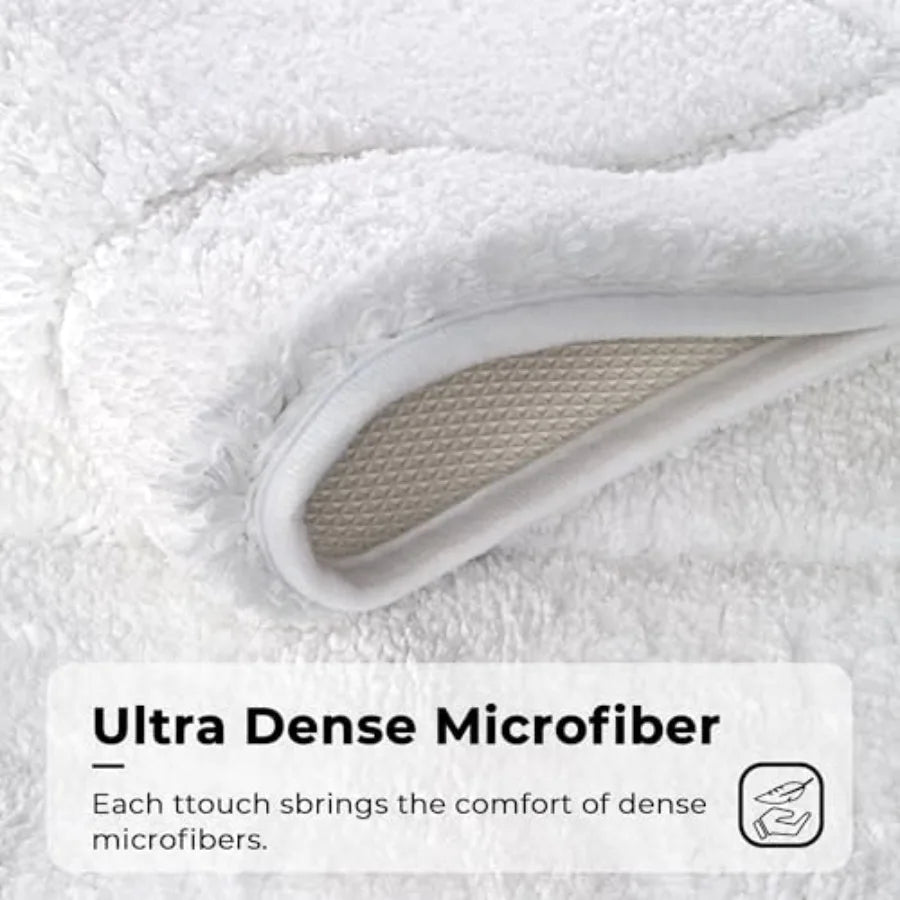Non Slip Washable Microfiber Bath Mat, Water Absorbent Bathroom Rug