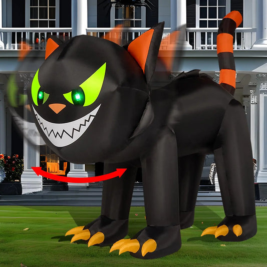 Joyfy Halloween Inflatable Cat Decoration With Motion Led Yard Lights