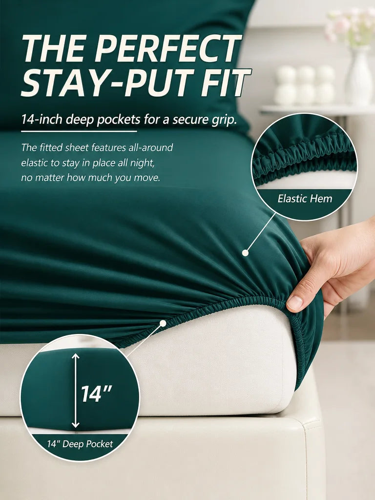 EasYum 7 Piece Bedding Set Comforter Sheet Pillowcases