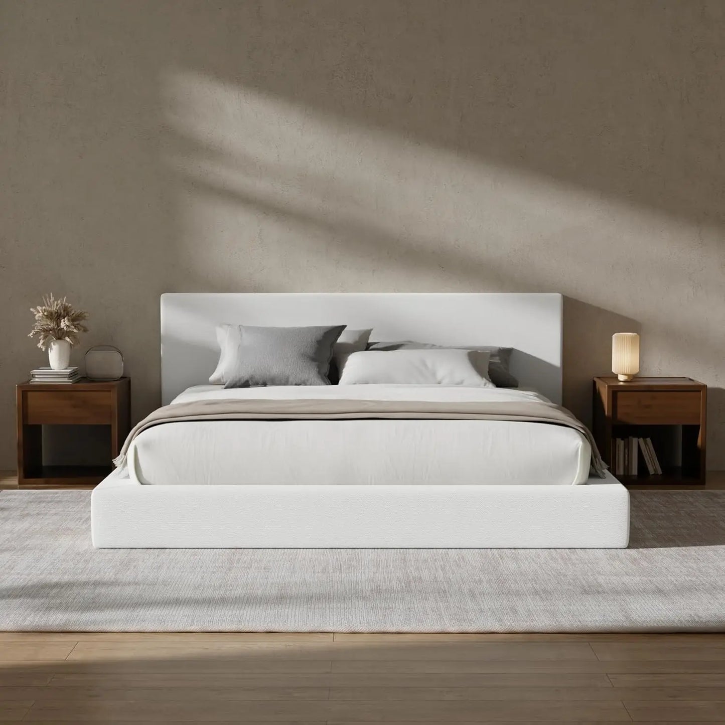 Cloud Upholstered Bed Frame with Headboard, Lightweight Foam Platform Customized