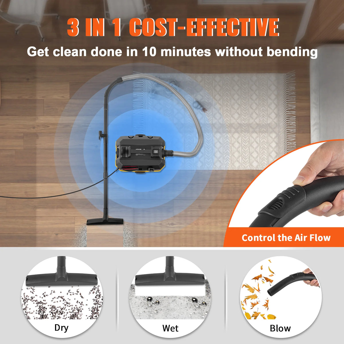 SucceBuy 1200W Portable Wet Dry Vacuum Cleaner Air Blower