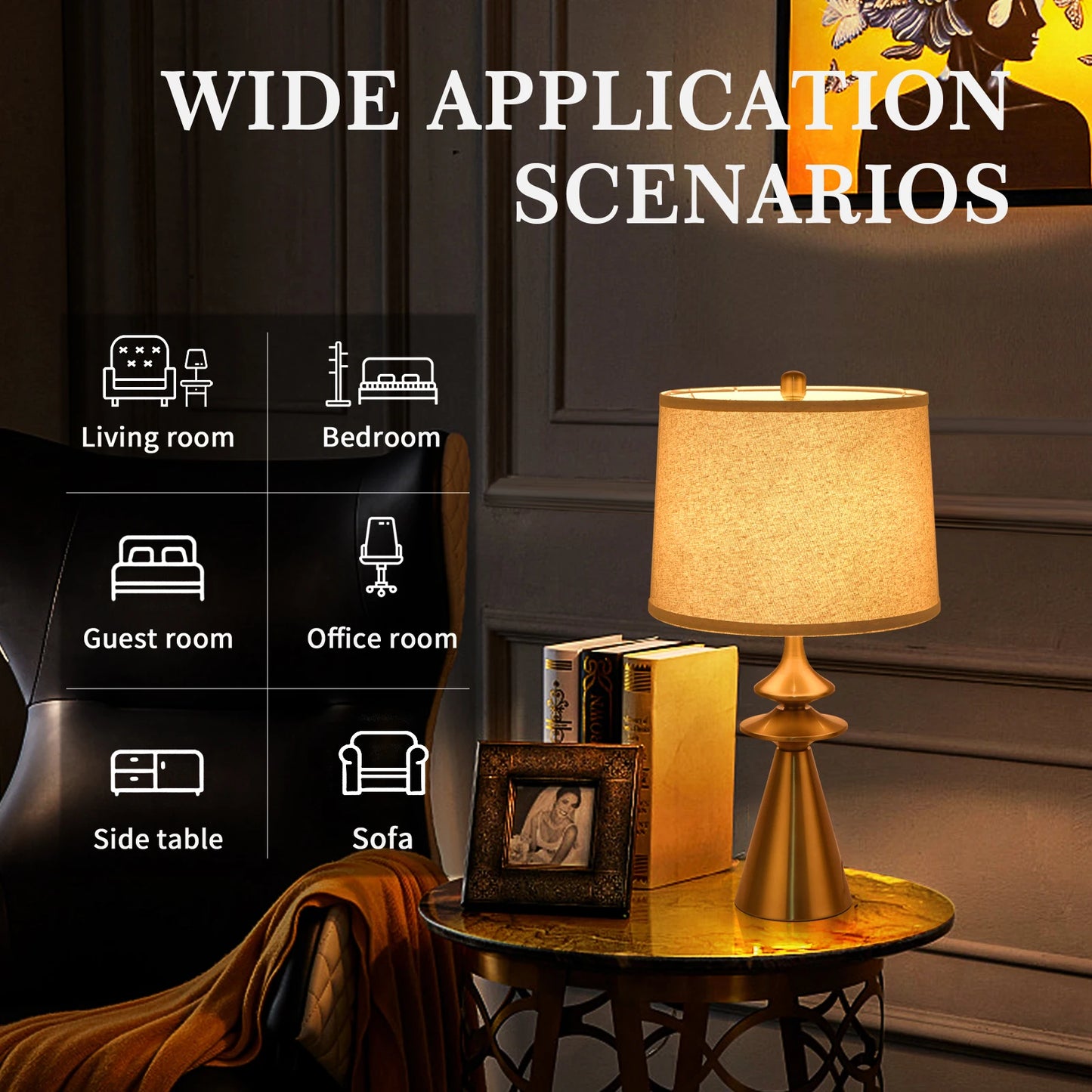 Modern Table Lamp, Contemporary LED Light For Living Room, Bedroom