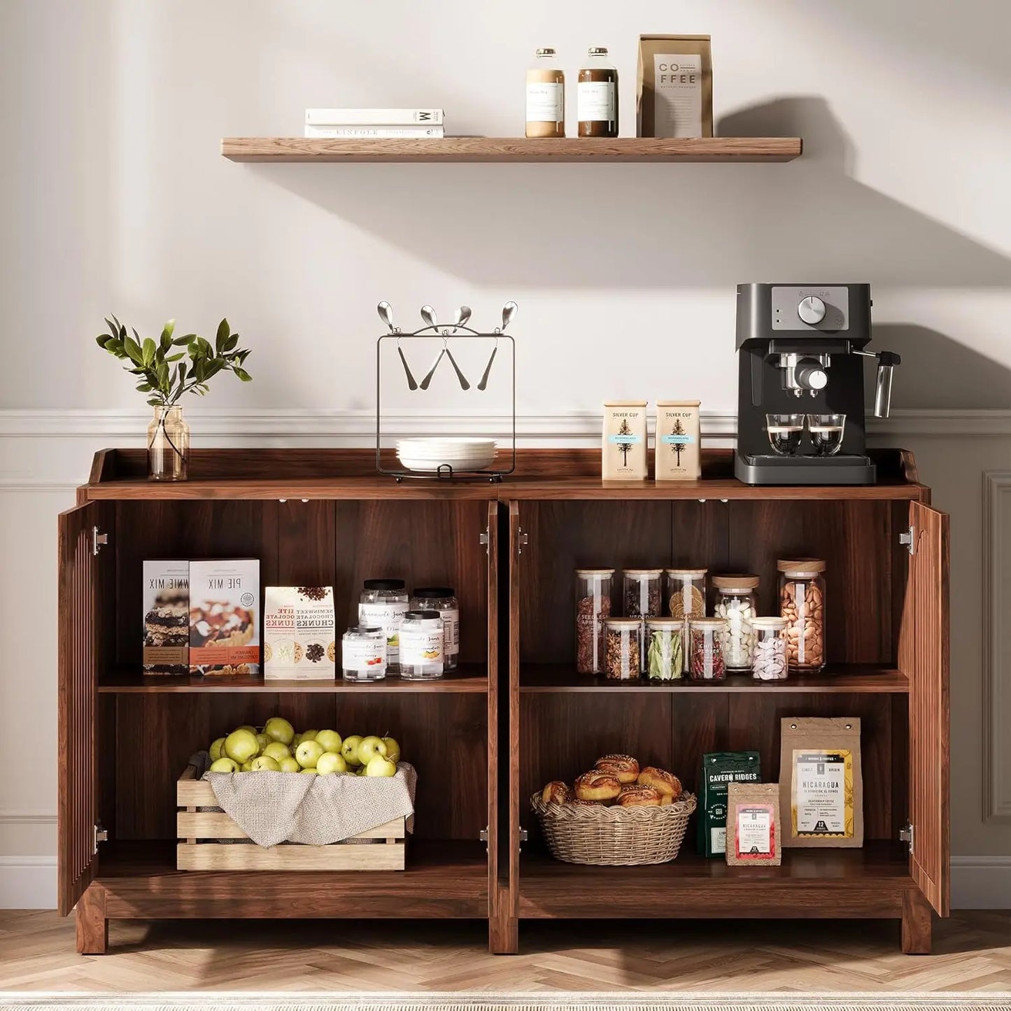 Little Tree Buffet Cabinet With Storage Farmhouse Sideboard Dining Room