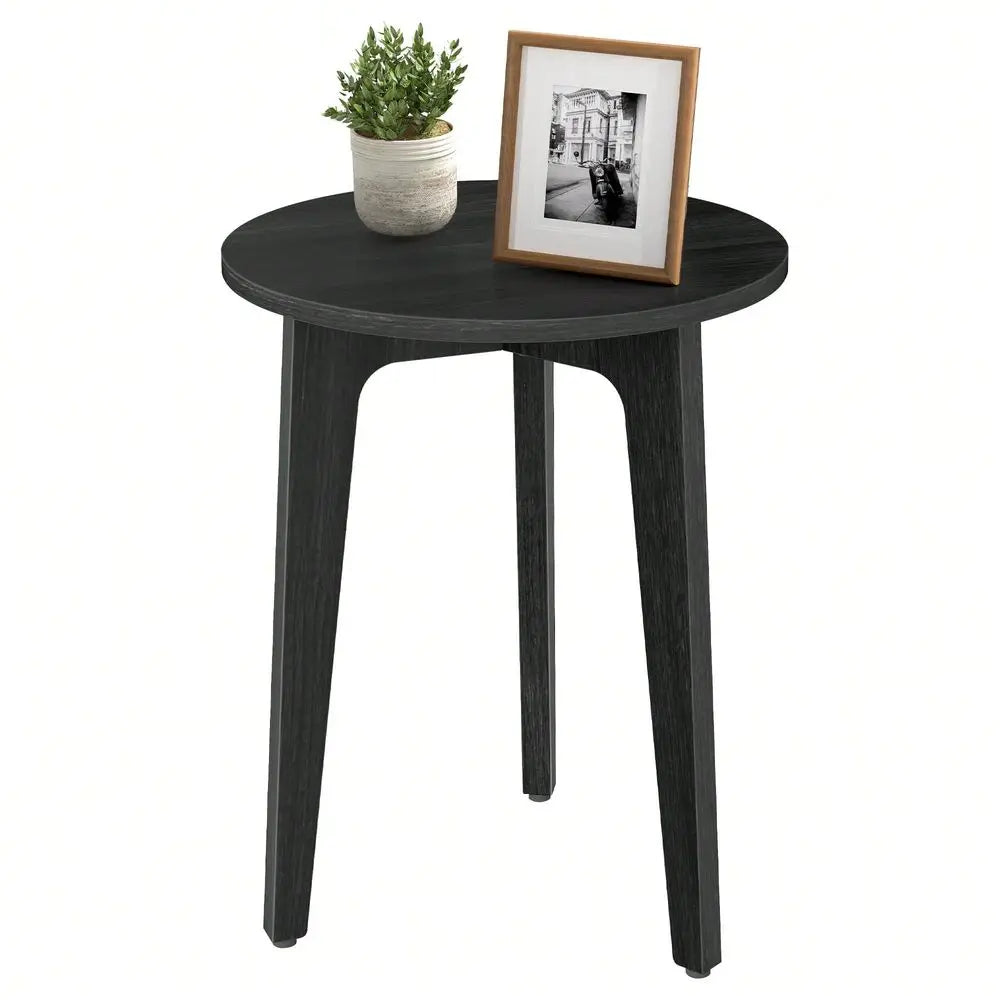 Round End Table With Tapered Legs For Living Room Decor
