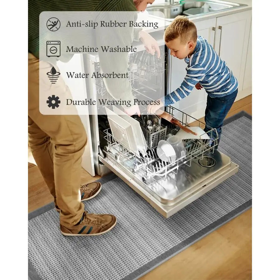 Non Slip Kitchen Rugs Sets of 2 Extra Large 2.5x6 20x32 Runner Rugs for Kitchen Floor Non Skid Washable, Absorbent Kitchen Mat f