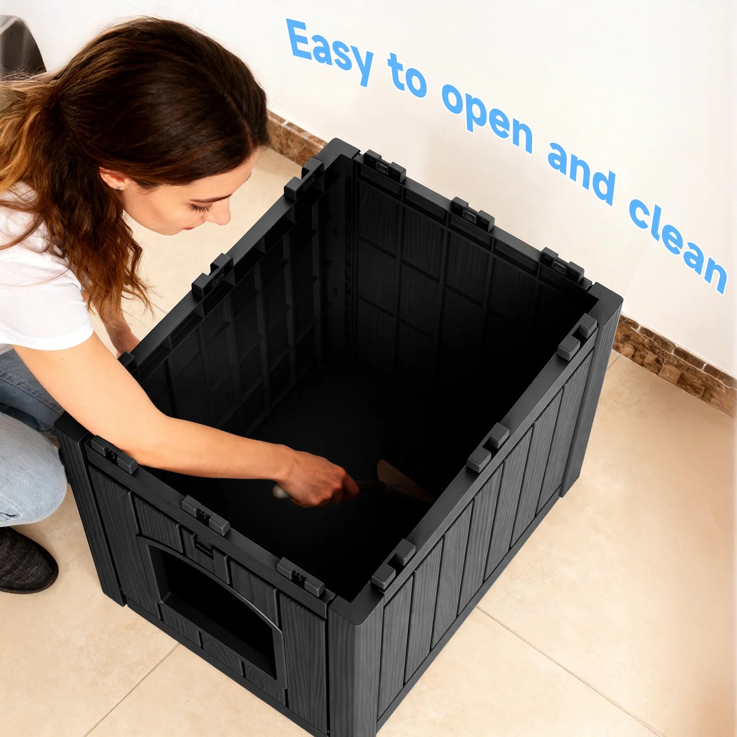 Resin 2in1 Cat House End Table Waterproof Indoor Outdoor Kennel