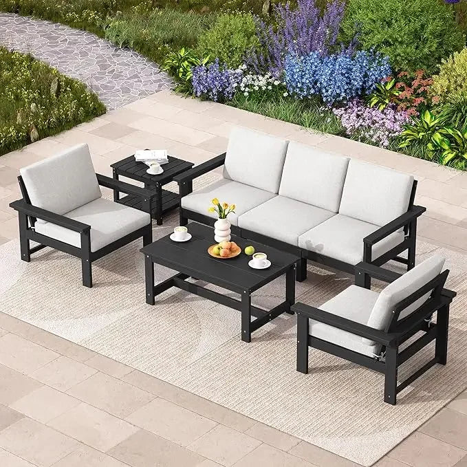 Outdoor All Weather Patio Furniture Set With Conversation Sofa