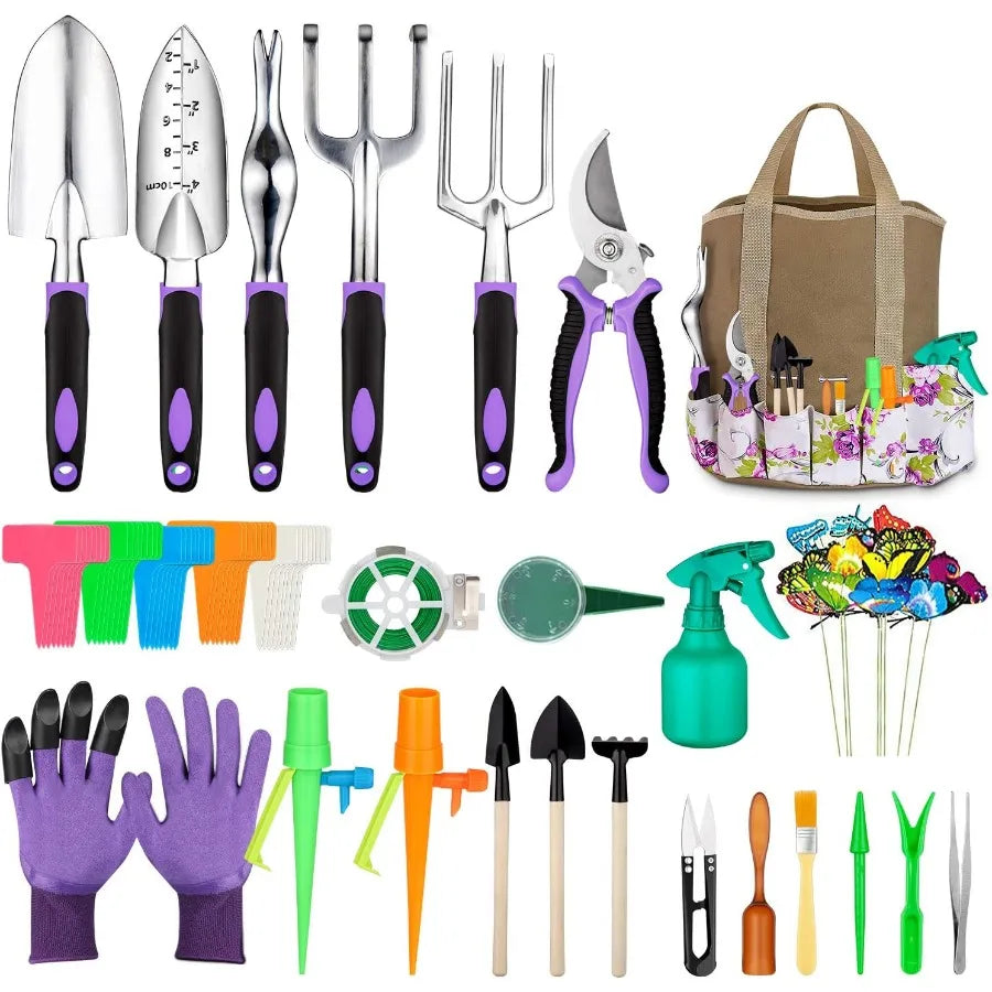 83Piece Garden Tools Set with Succulent Care Tools Heavy Duty Aluminum Gardening Tools for Outdoor and Indoor Plant Maintenance