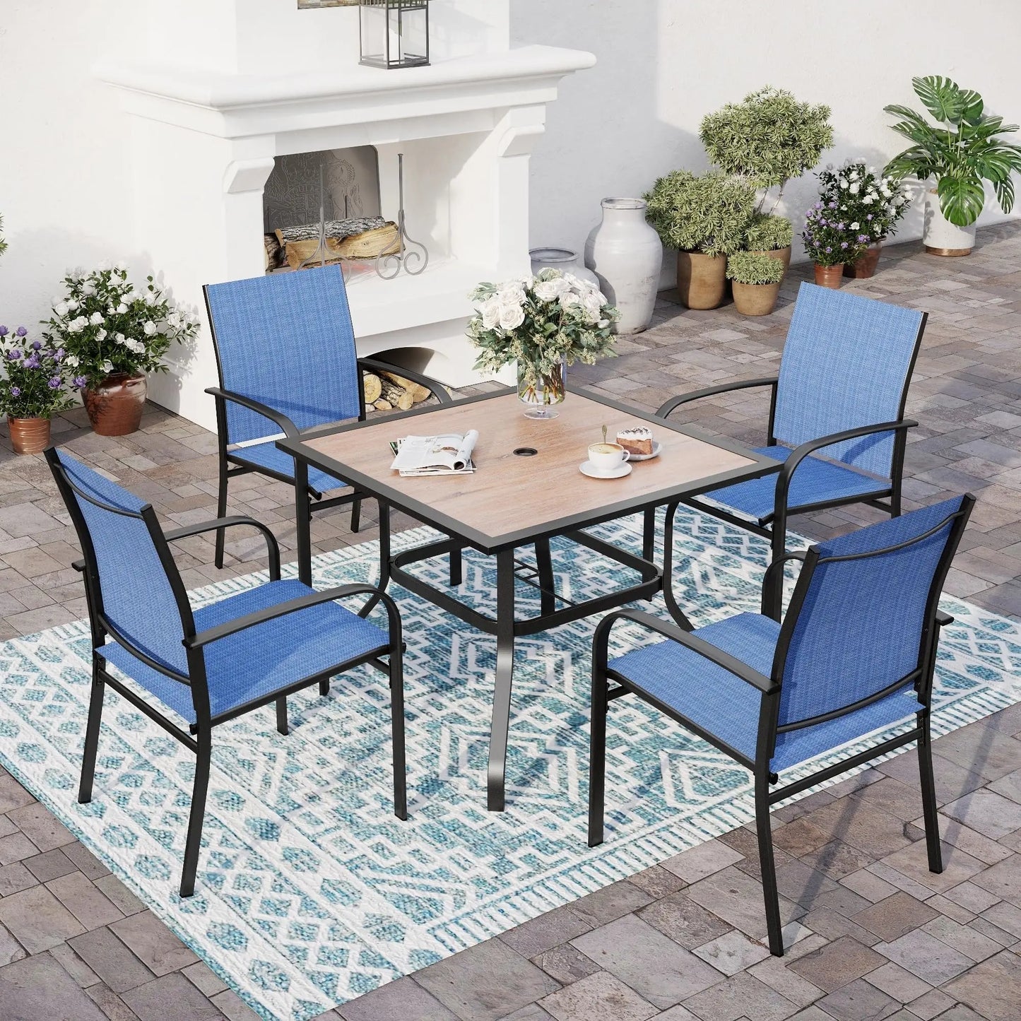 Patio Dining Set For Outdoor Use With Table And Chairs