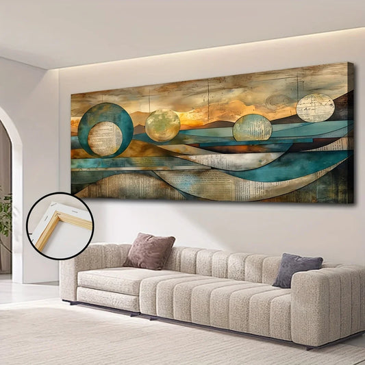 Art Deco Modern Canvas Wall Art Pine Frame Wax Canvas