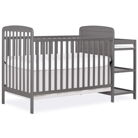 3-in-1 Convertible Baby Crib With Changing Table And Adjustable Mattress