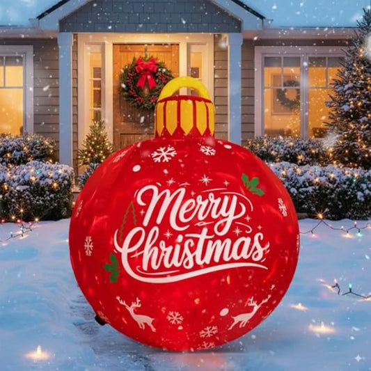 OLoEY Outdoor Christmas Inflatable Ornament Balls Rotating LED Lights