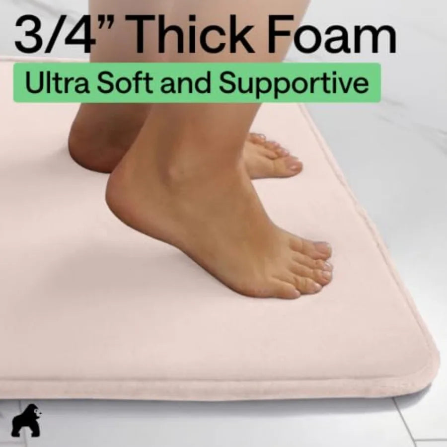 Memory Foam Bath Mat Absorbent Velvet Machine Washable Bathroom Rug