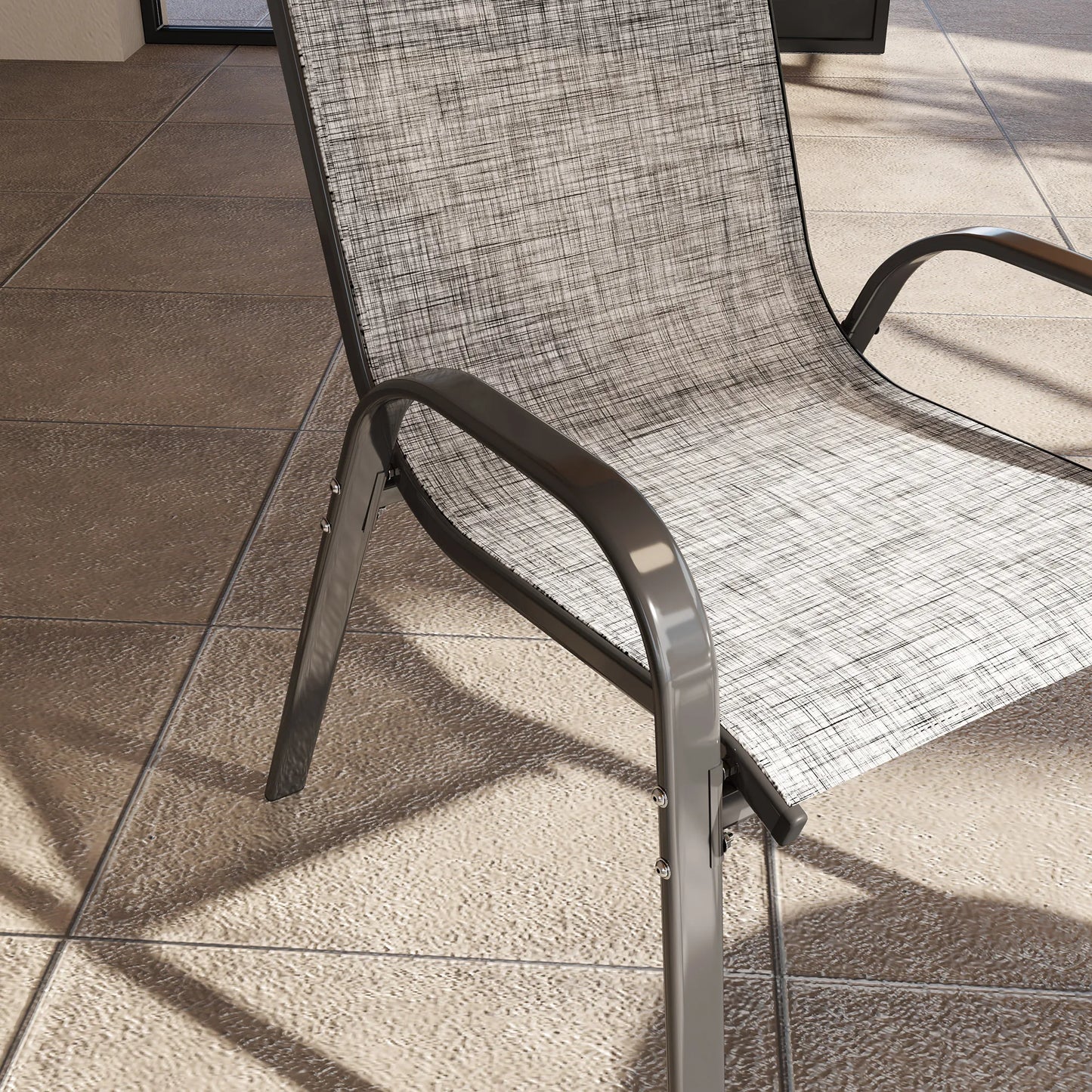 Stackable Patio Dining Chairs Set For Outdoor Dining