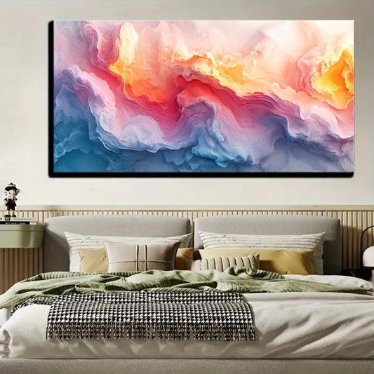 Modern Fantasy Abstract Wall Art Decor With Pine Wood Frame