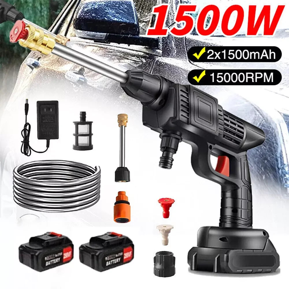 Cordless Electric High Pressure Water Spray Gun Portable Car Washer Self Priming Auto Home Garden Cleaning Tool Accessories
