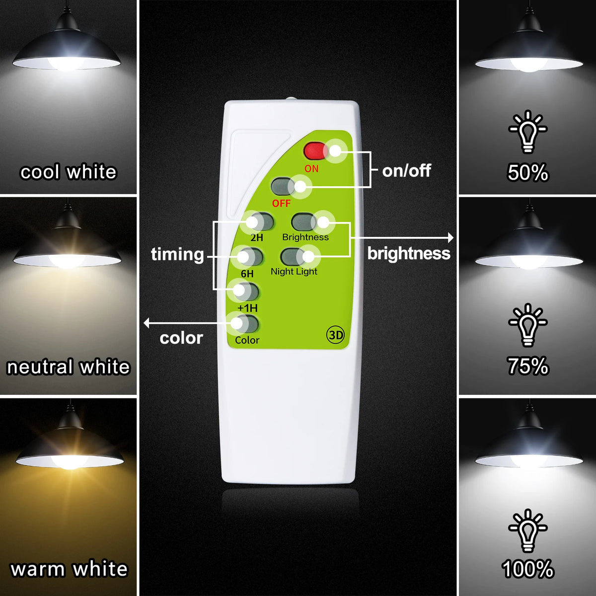 Intelamp Solar Pendant Lights With Remote For Indoor Outdoor Use