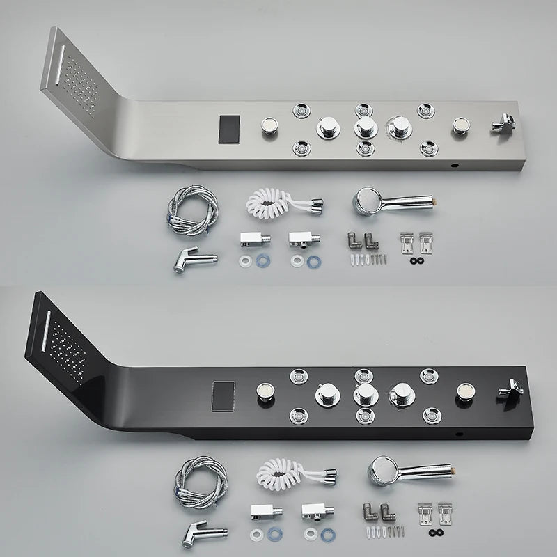 MYQualife LED Rainfall Waterfall Shower Panel With Triple Handle Controls