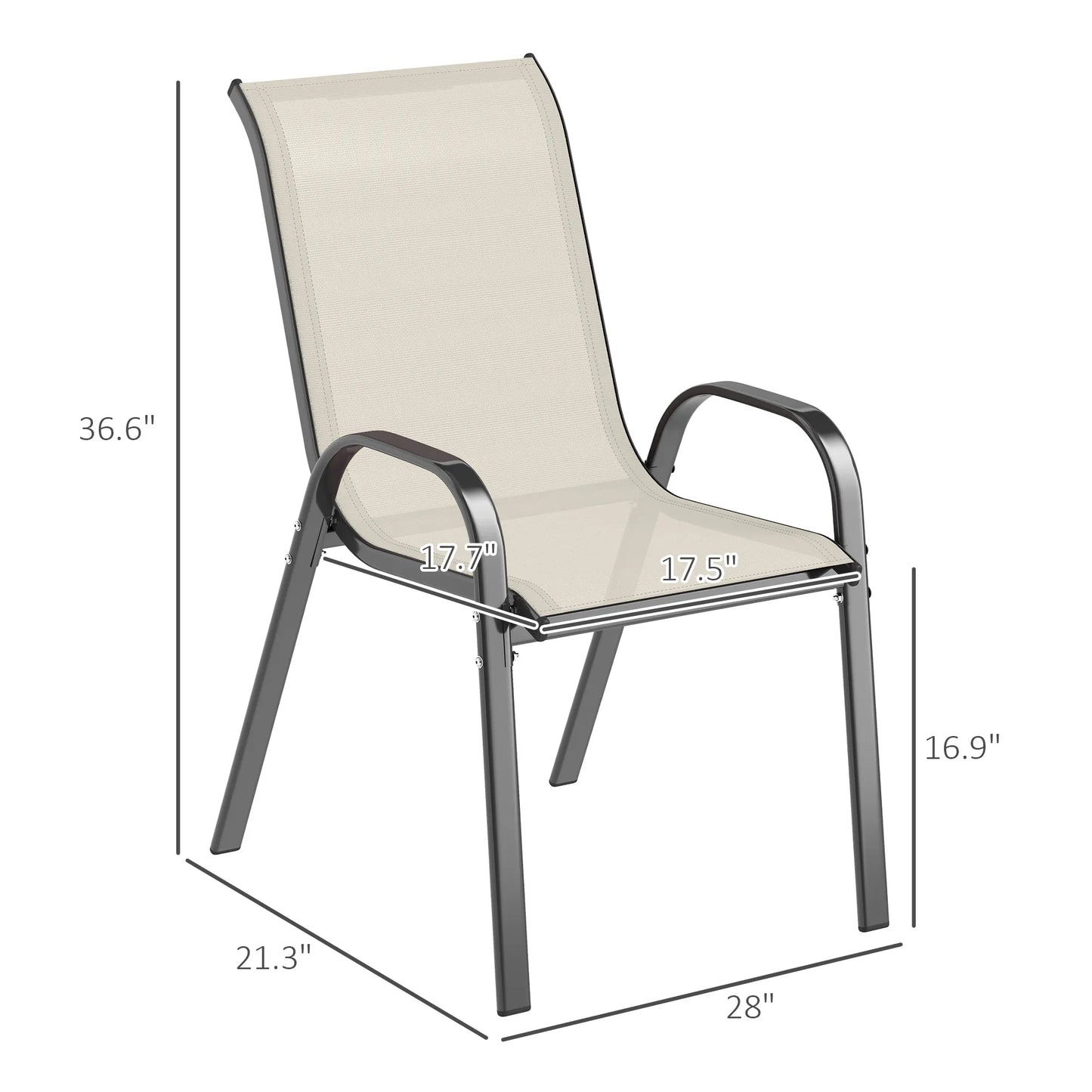 Durable Stackable Outdoor Patio Dining Chairs Set Of 4