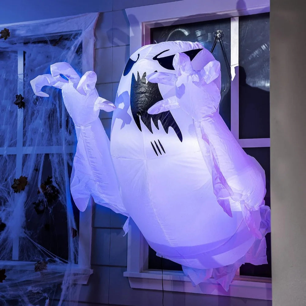 Halloween Flying Ghost Window Breakout Inflatable With LED Lights