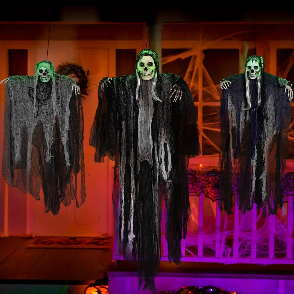 Hanging Grim Reaper Skeleton Ghosts For Halloween Outdoor Decorations