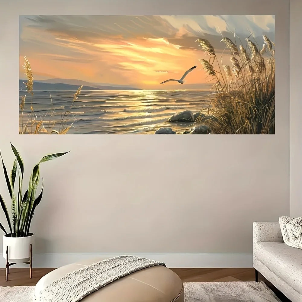 Sunset Beach Art Seascape Canvas Painting For Home Decor