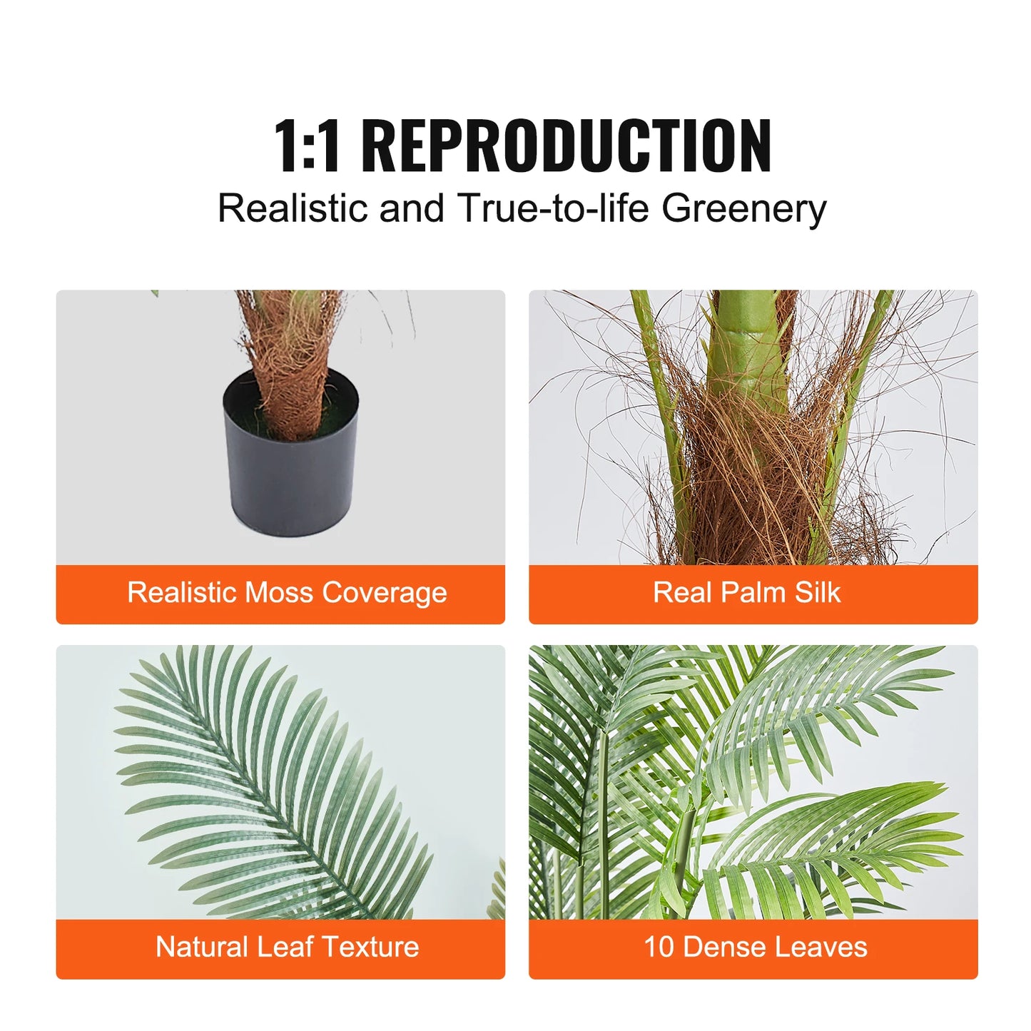 Outdoor Artificial Palm Tree Faux Plant With Anti Tip