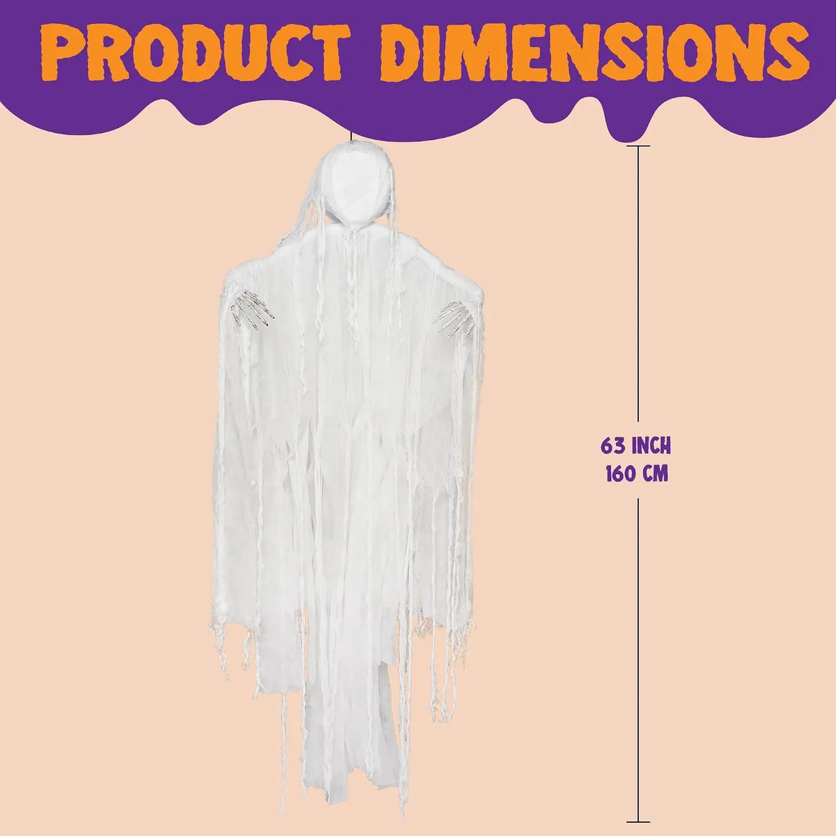 Joyfy Realistic Grim Reaper Halloween Hanging Decoration For Yard