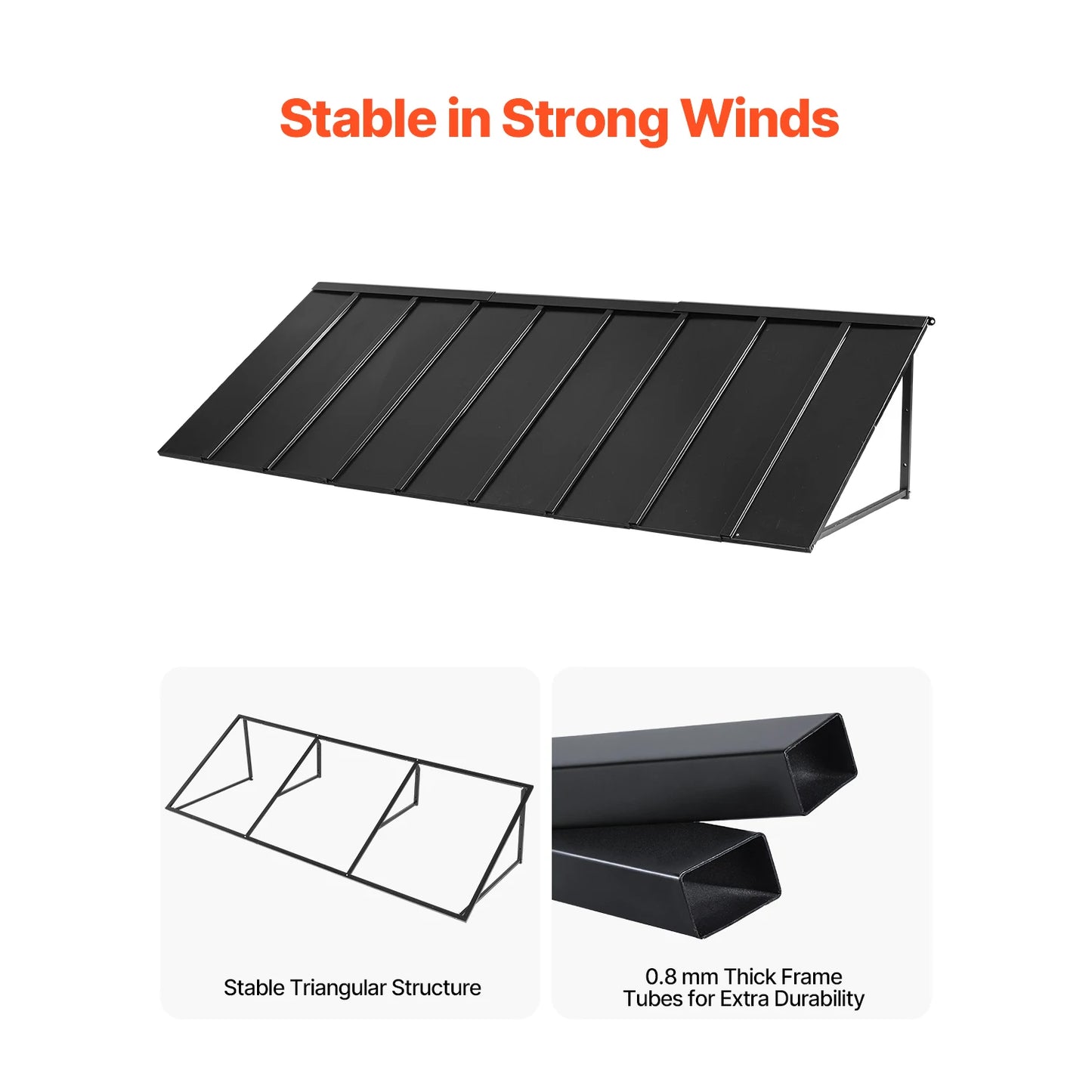 Fixed Metal Awning Triangle Canopy for Doors Windows Balcony