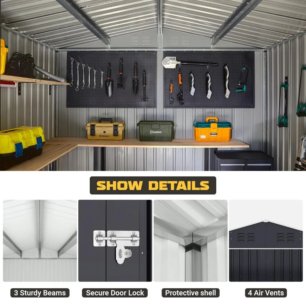 Metal Outdoor Storage Shed for Backyard Organization