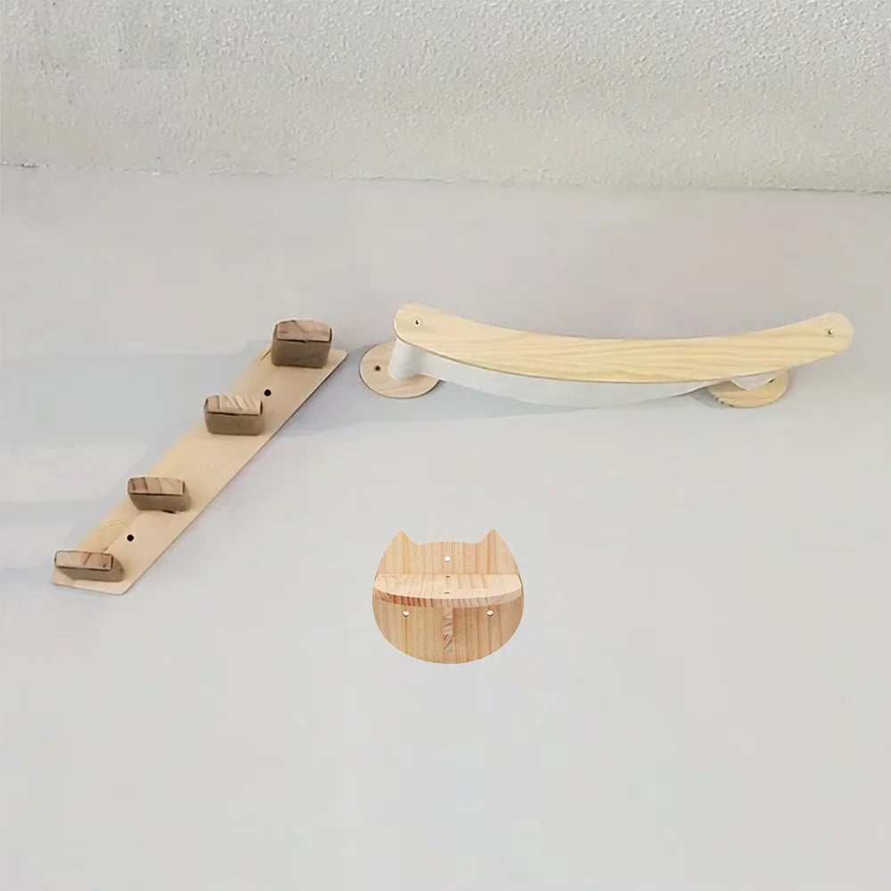 CWV Cat Hammock And Stairway Wall Mounted Scratching Furniture