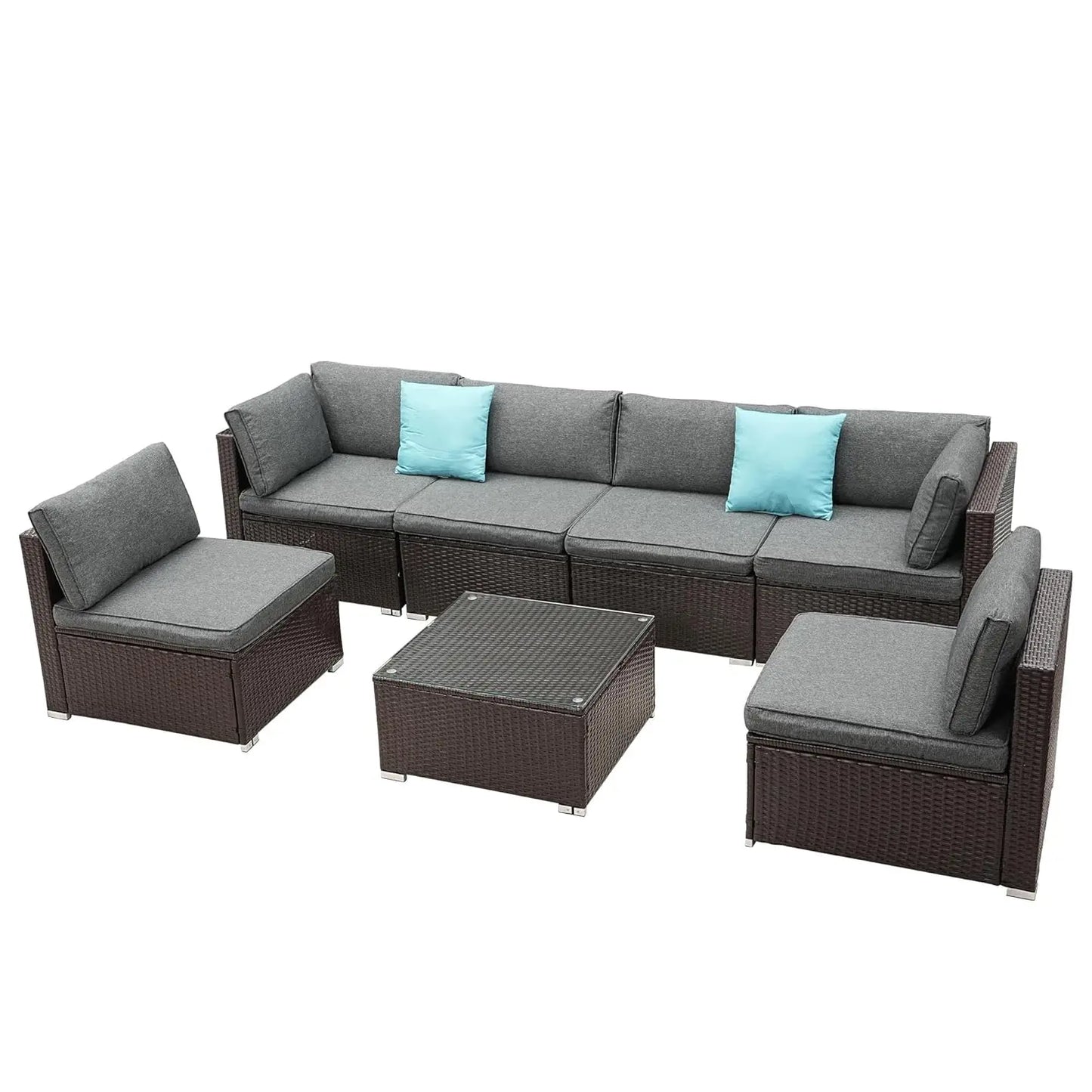 XIAOLANG Outdoor Patio Furniture Set All-Weather PE Rattan Sofa Table