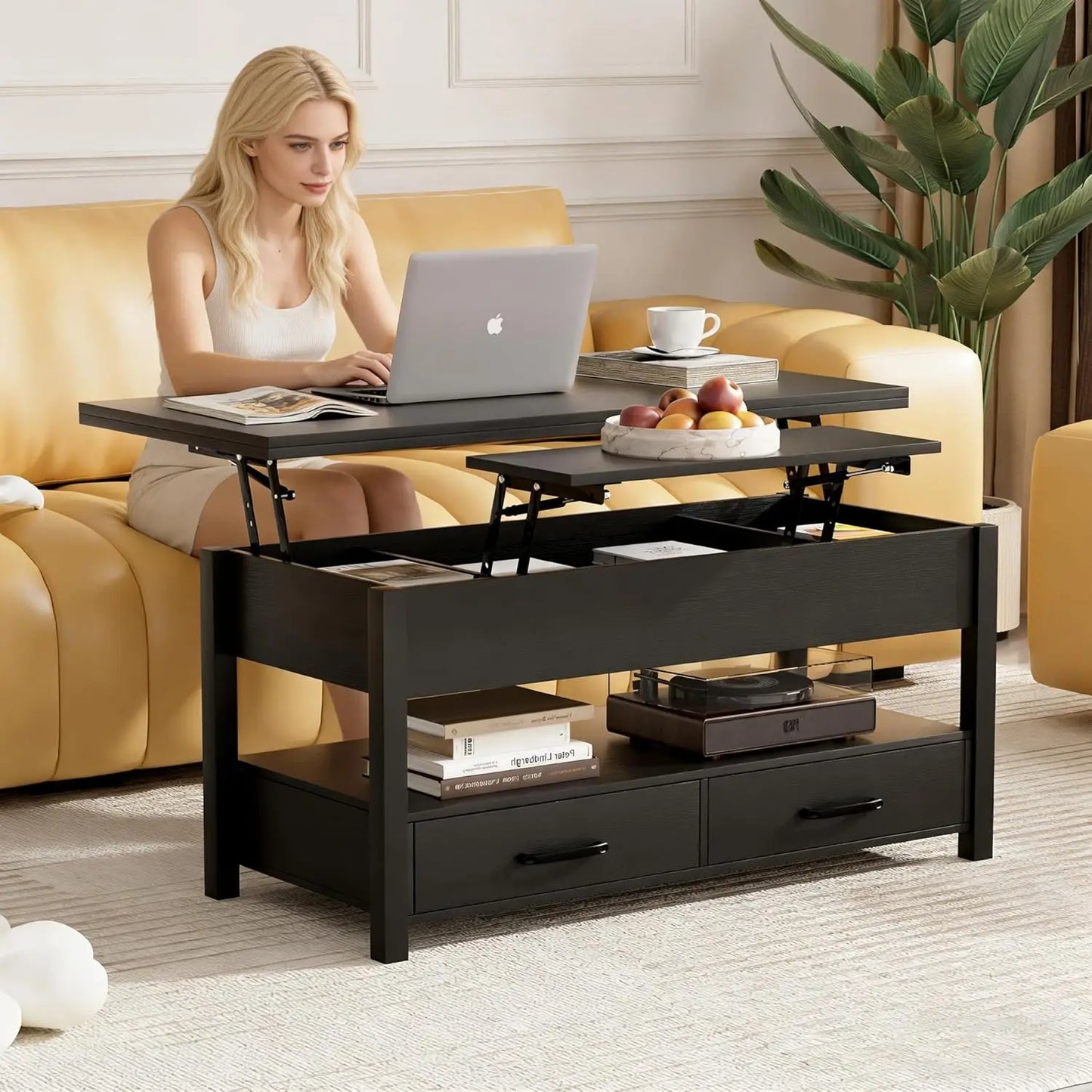 Guangbai Lift Top Coffee Table With Storage And Hidden Compartments