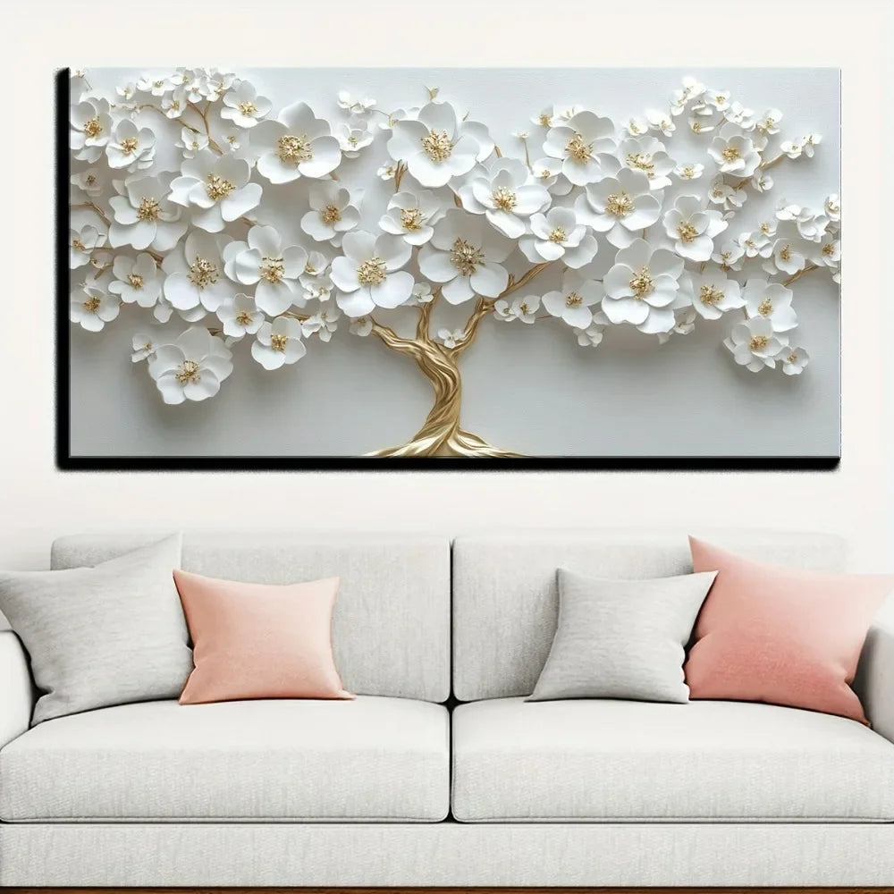 Nordic Flower Oil Painting On Canvas Wall Art Decor