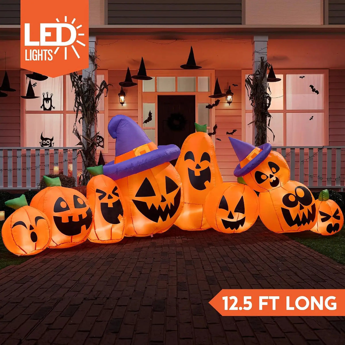 Halloween Inflatable Pumpkin Yard Decoration With LED Lights