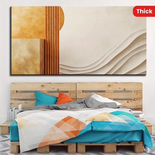Geometric Nordic Canvas Poster With Pine Frame