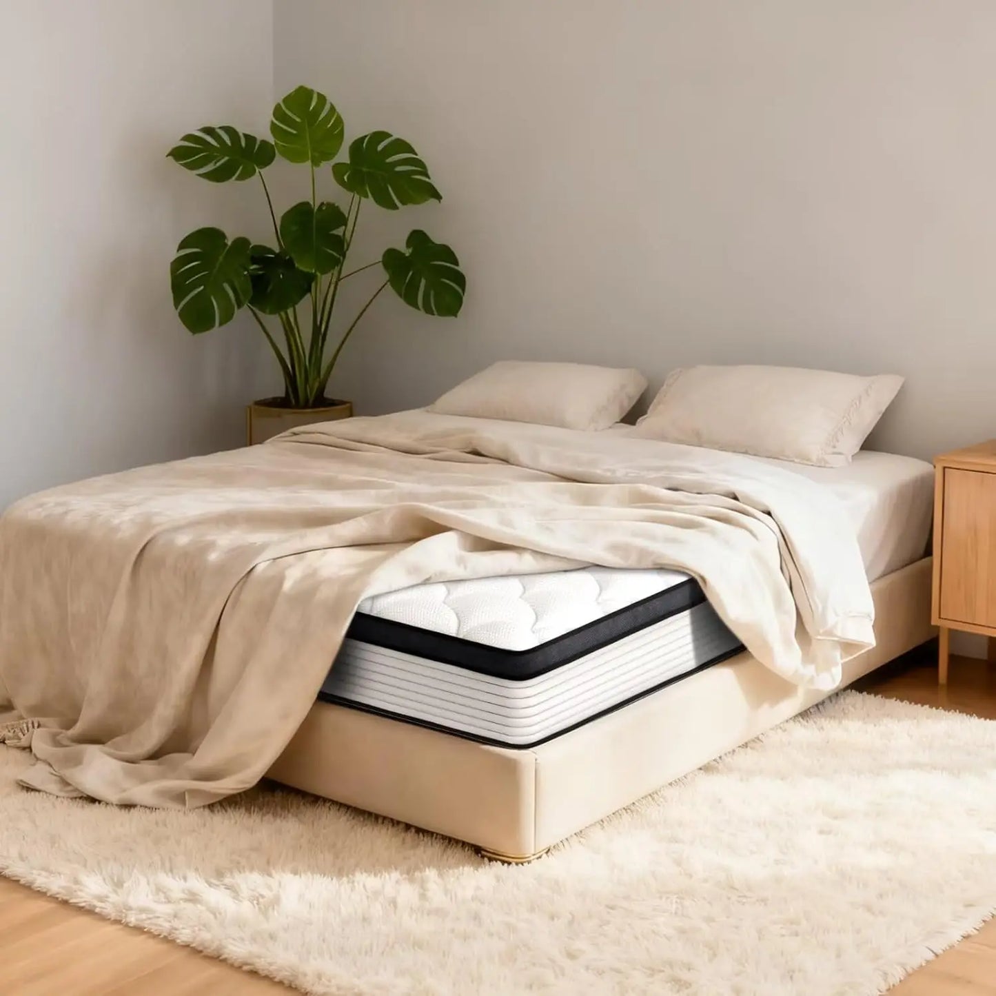 Hybrid Mattress With Green Tea Cooling Gel Memory Foam CertiPUR-US