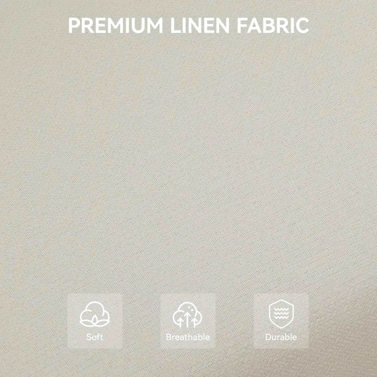 Linen Upholstered Bedroom Bench for End of Bed and Entryway