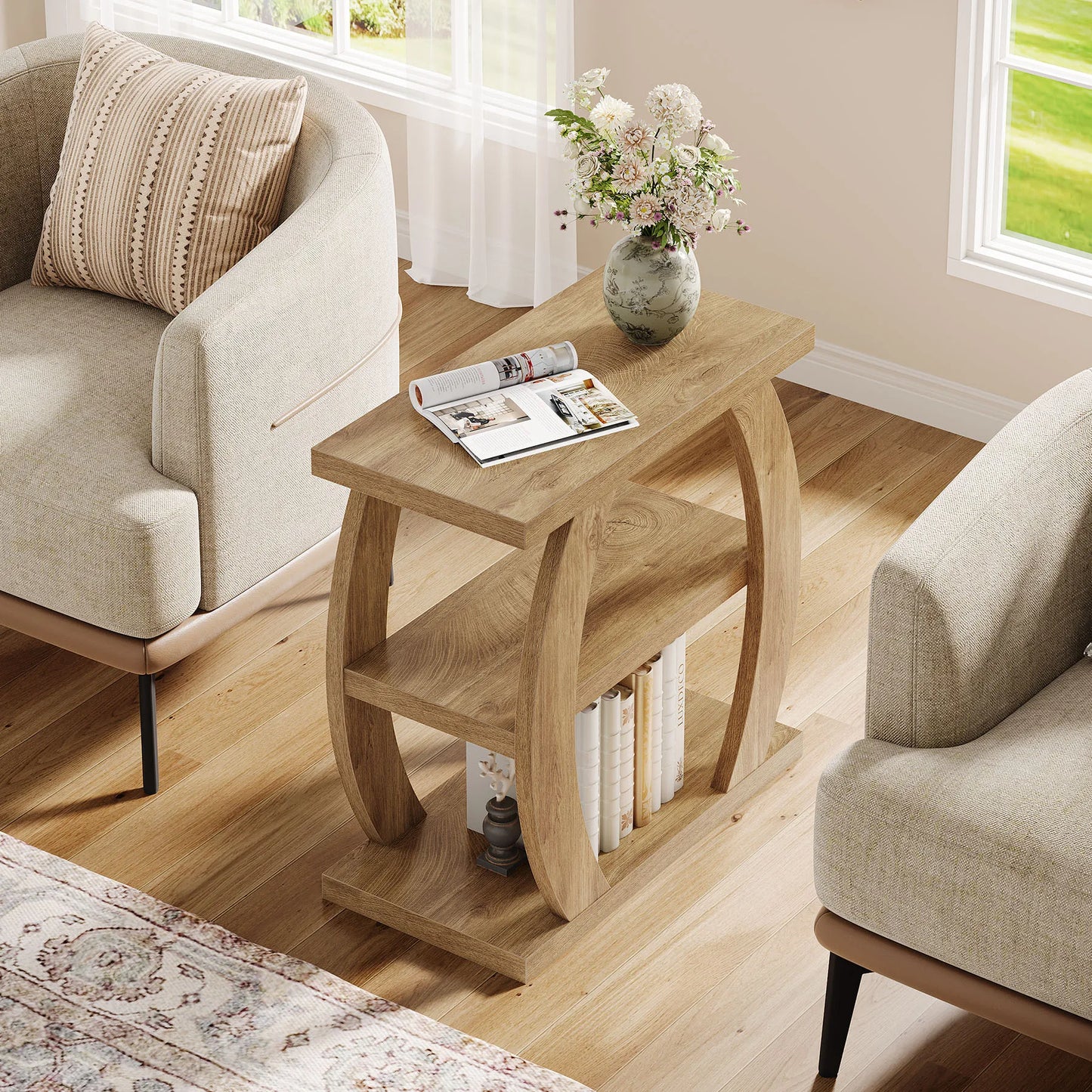 Tribesigns 3 Tier End Table With Storage For Small Spaces