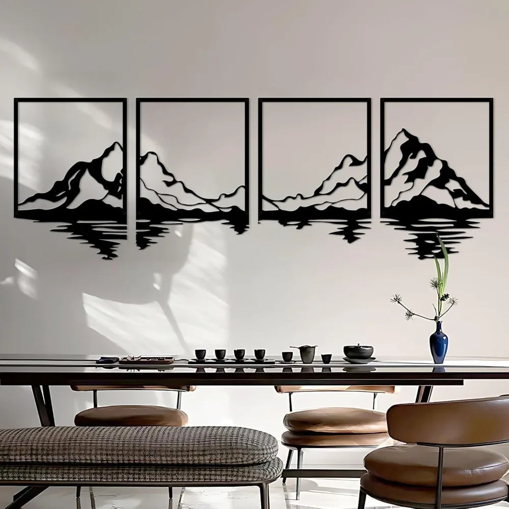 Mountain Landscape Metal Wall Art For Home Entrance