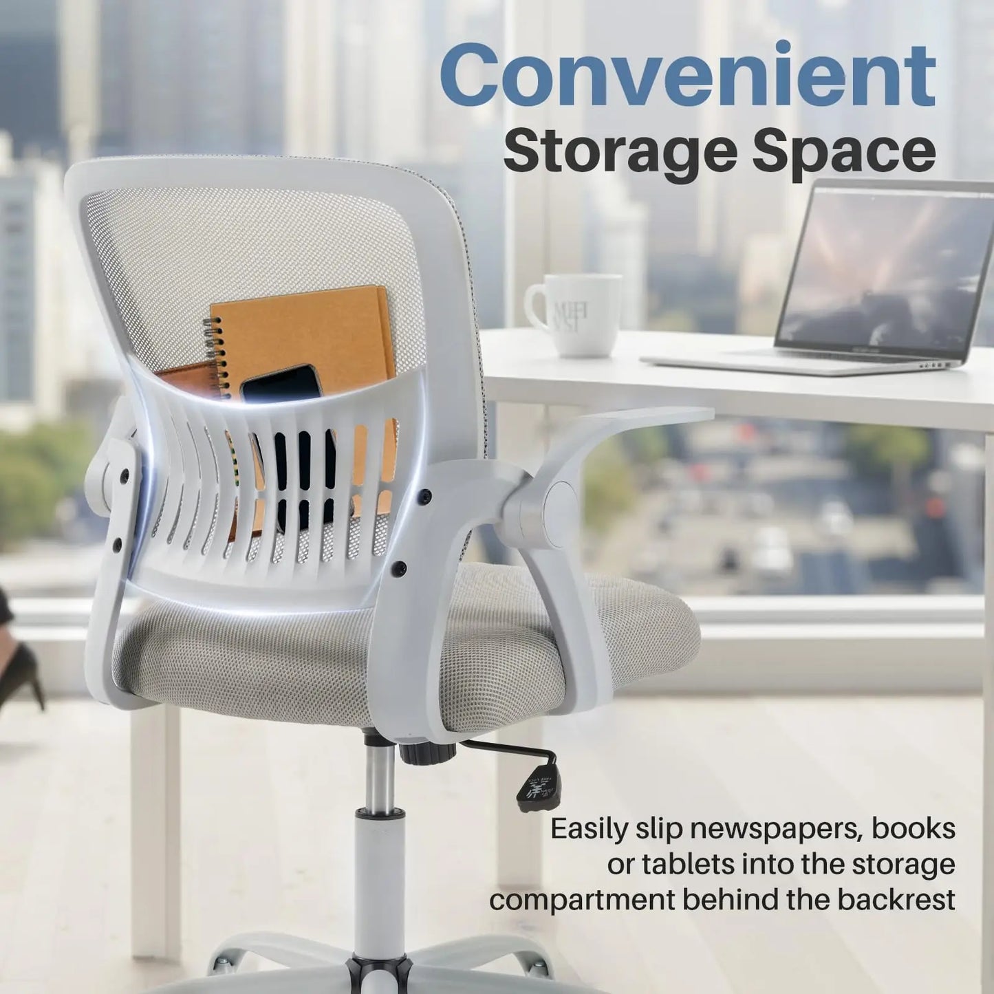 Jhk Ergonomic Mid Back Office Chair With Lumbar Support