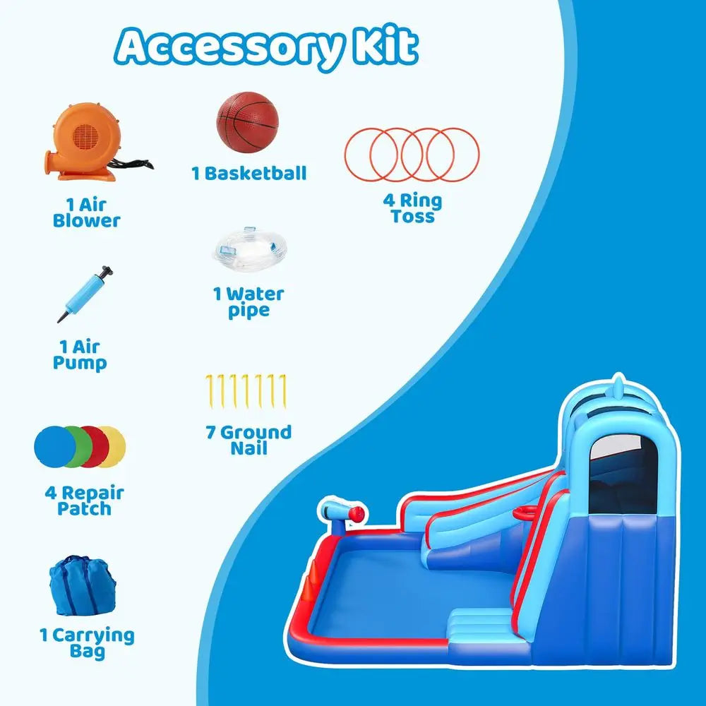 YTYIN Water Slide Backyard Bounce House With 450W Blower