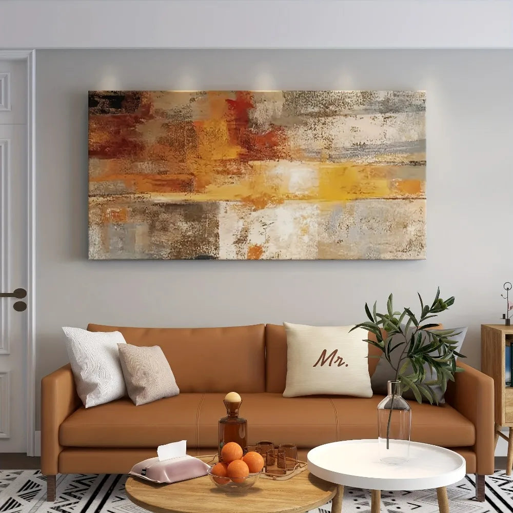 Modern Abstract Art Deco Canvas With Solid Wood Frame
