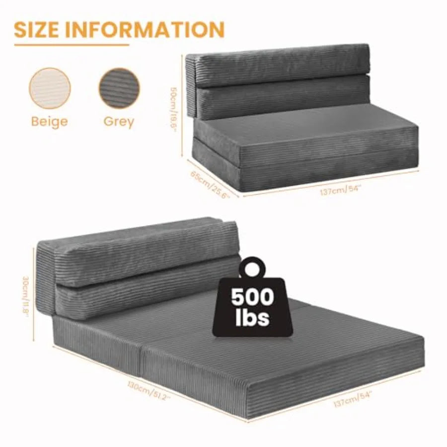 OLOEY Folding Sofa Bed 3-In-1 Convertible Couch For Living Room