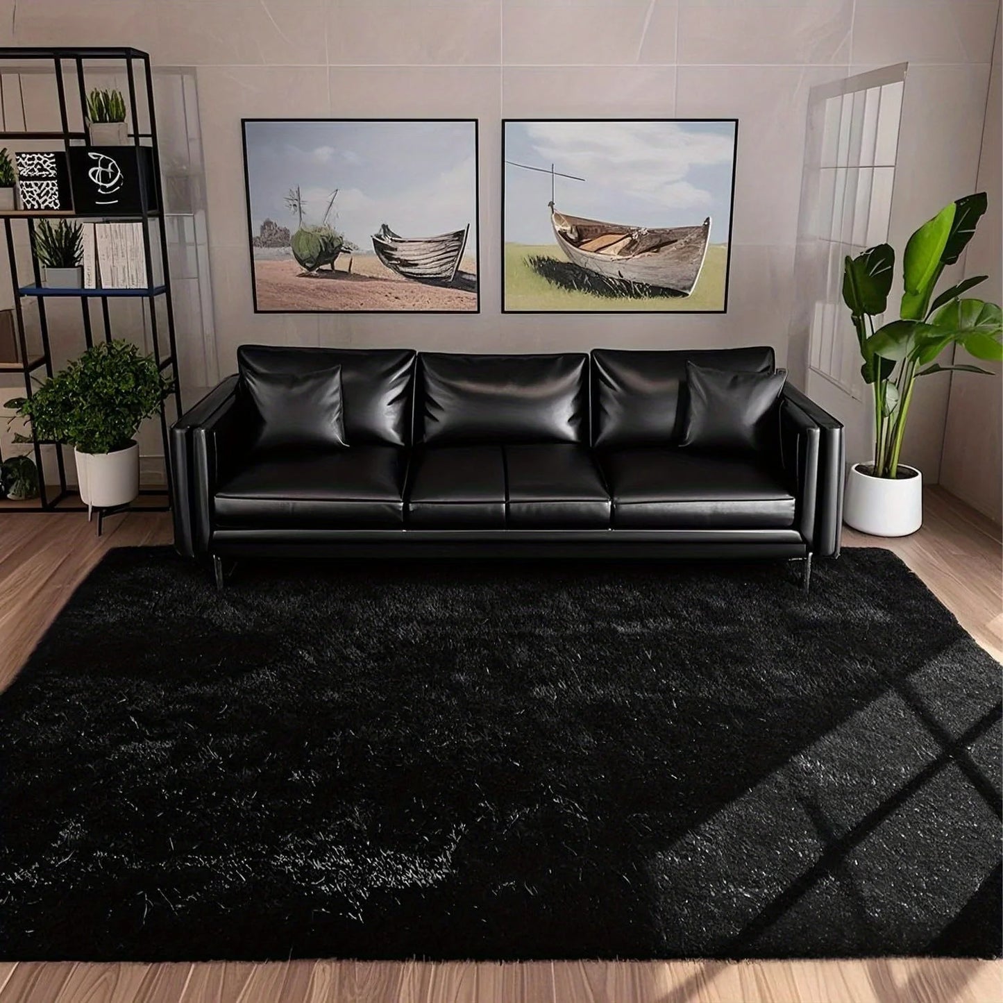 Noned Plush Area Rug Aubusson Design Shag Bedroom Decor