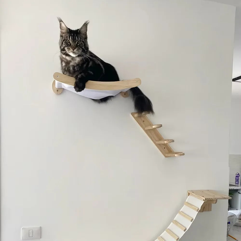 CWV Cat Hammock And Stairway Wall Mounted Scratching Furniture
