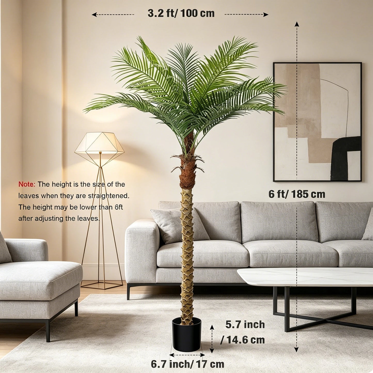 Artificial Palm Tree for Home and Office Decor Indoor Outdoor