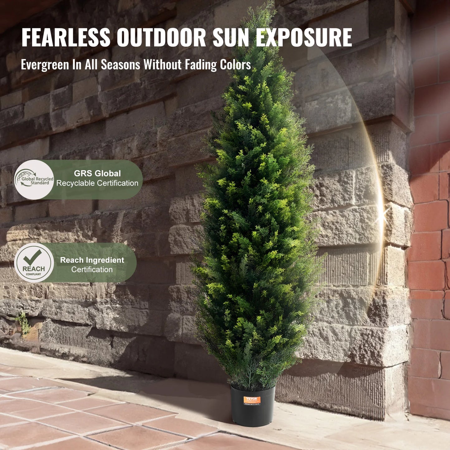 SucceBuy Artificial Cedar Topiary Tree for Home and Outdoor Decor