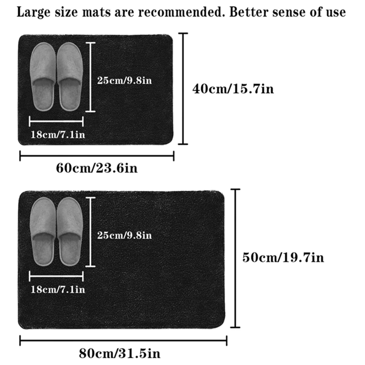 Non Slip Bathroom Floor Mat Water Absorbent Flannel Bath Rug