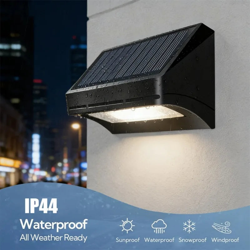 Solar Powered Garden Wall Lights with Sloped Design and 9 Modes